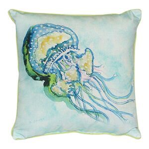 Coastal Jellyfish Tentacles Indoor Outdoor Pillow 12 X 12 Small Made in the USA